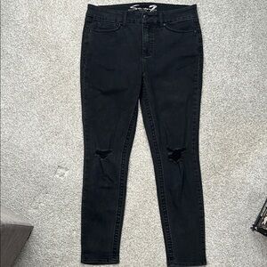 Seven7 Distressed Black Skinny Jeans